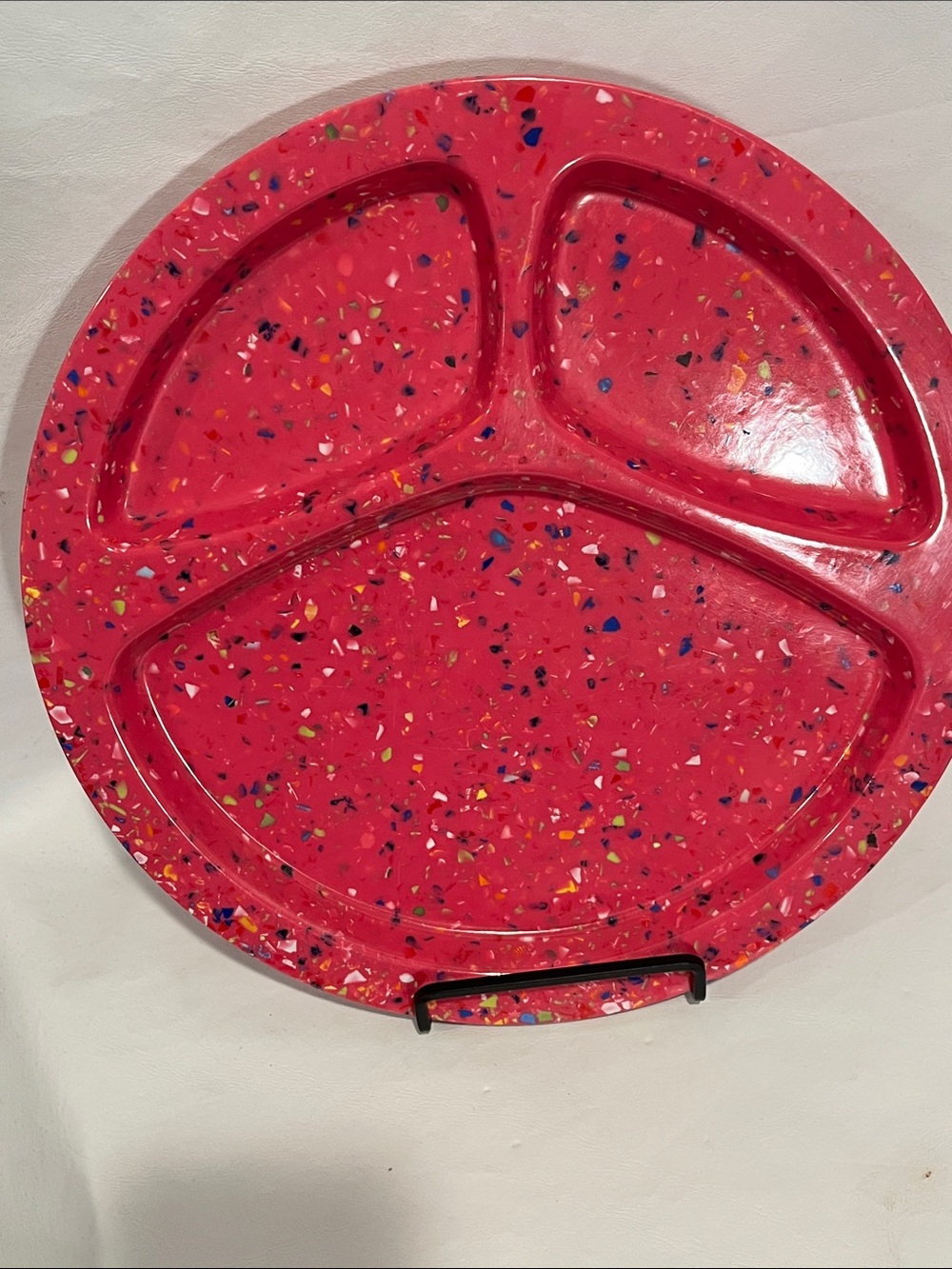 Zak! Design Confetti Pink Divided Plastic Plate
